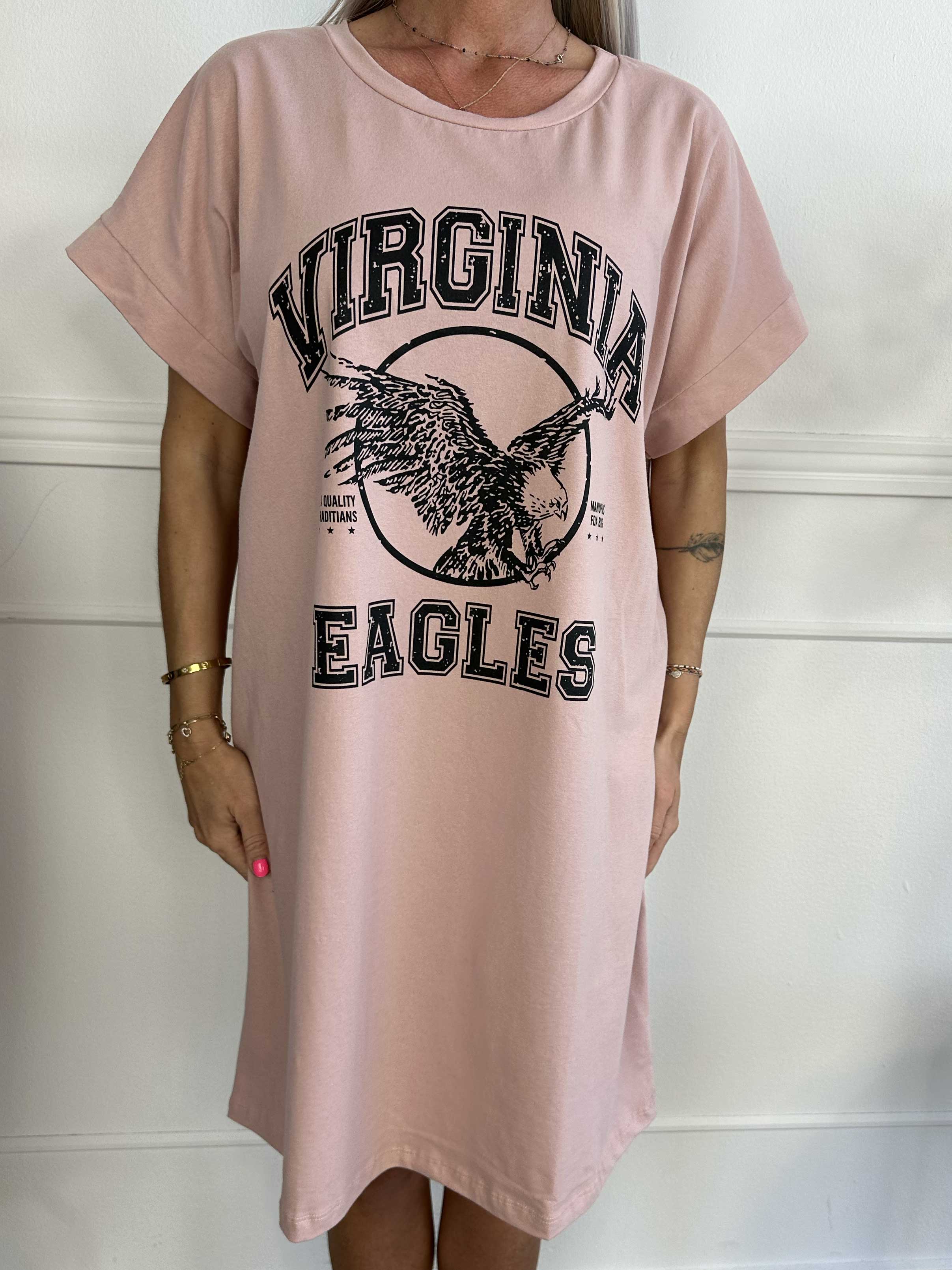 Pernille - T-shirtkjole i bomuld med tryk